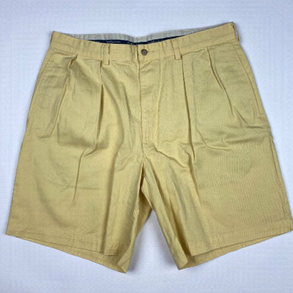 Polo by Ralph Lauren Yellow Pleated Cotton Shorts